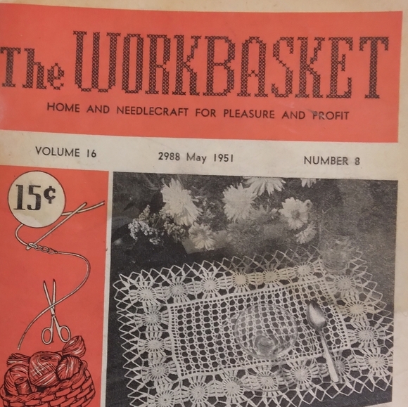 Vintage The Workbasket Magazine 1951 Patterns Recipes Ephemera Craft Crafting - Picture 2 of 11